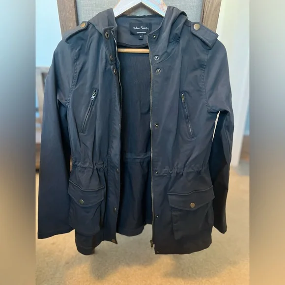 Eden Society: Dark Grey Hood Cargo Jacket. never worn, small, originally $88 - Picture 5 of 8